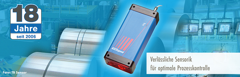 TB Sensor, optische Geschwindigkeitsmessung, berührungsfrei Längenmessung - eingriffsfreie Sensortechnik mit Geschwindigkeitssensor ASCOspeed 